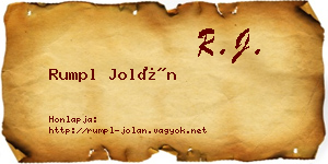 Rumpl Jolán névjegykártya